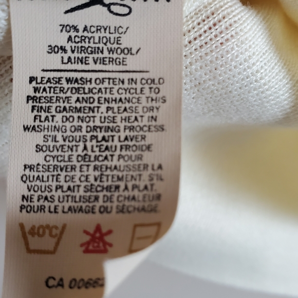 Vintage wool cream oversized Vest size L - Picture 6 of 7